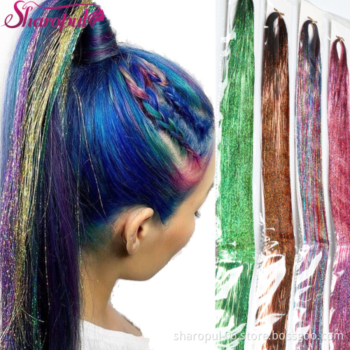 Hair Tinsel  Glitter Extensions 18 Colors Set Shiny Fairy Hair Dazzle Glitter Hair Extensions